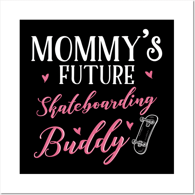 Skateboarding Mom and Baby Matching T-shirts Gift Wall Art by KsuAnn